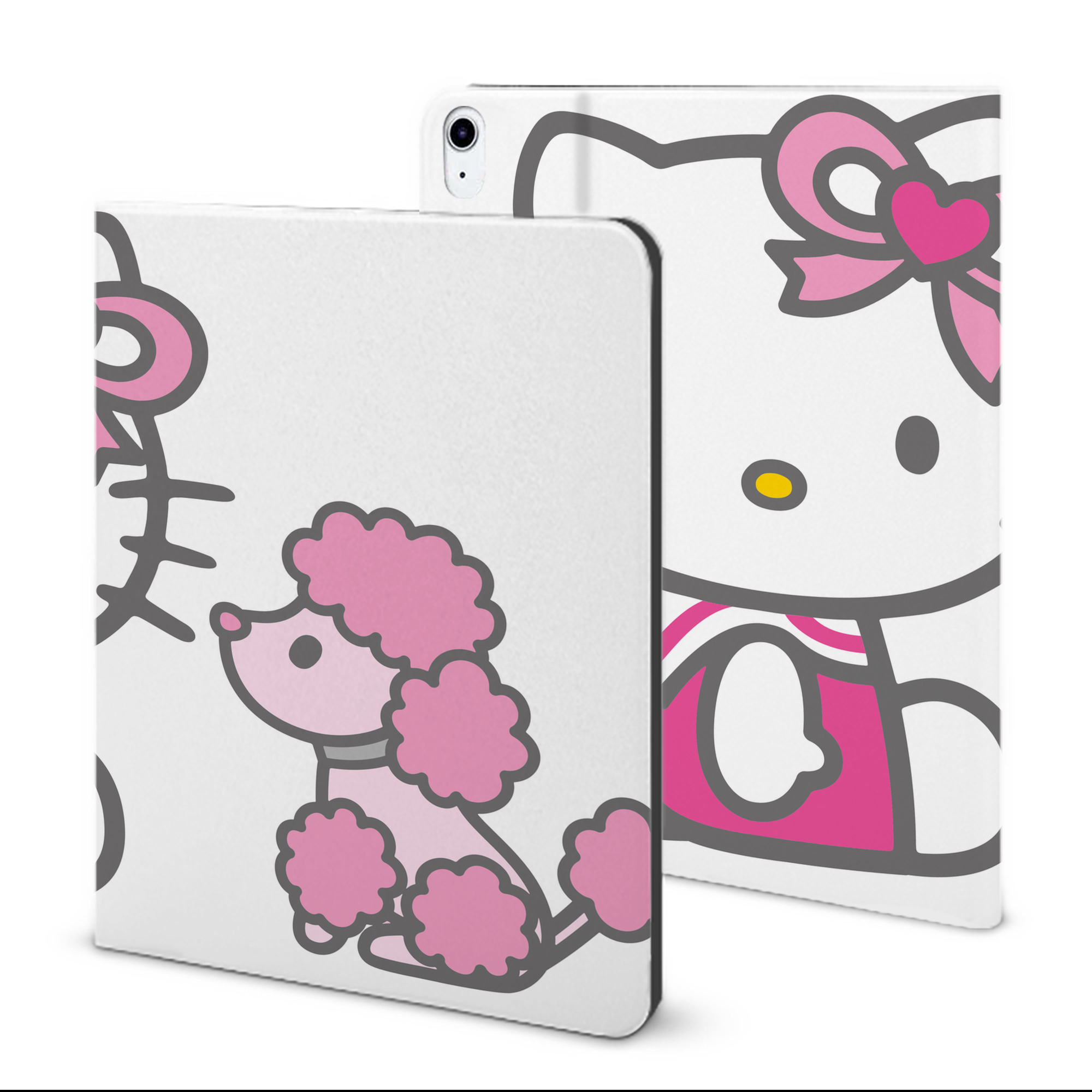 （画像用） Hello Kitty ハローキティ IPad ケース ブック型 PUレザー TPU 耐衝撃 軽量 薄型 ペン収納なし 全面保護 IPad 各モデル対応